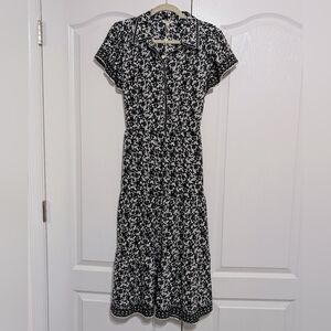 *New* Max Studio London Elegant Cream and White Patterned Flutter Dress